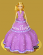 Tort mała lalka barbie - fioletowa sukienka