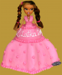 Tort mała lalka barbie - różowa sukienka