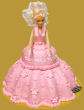 tort lalka Barbie - różowa sukienka